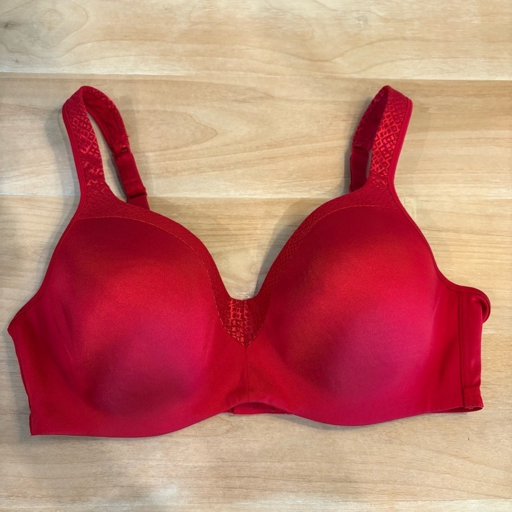 Women's 368 Playtex Red Underwire Adjustable Straps Full Coverage Clasp Bra